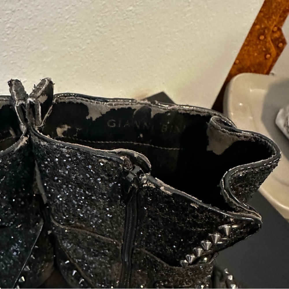 Gianni Bini Black Sparkle Studded Boots - Picture 8 of 16